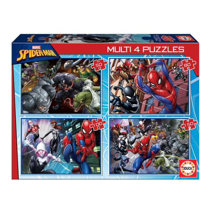 Multi 4 Puzzles 50-80-100-150 Ultimate Spiderman 18102
