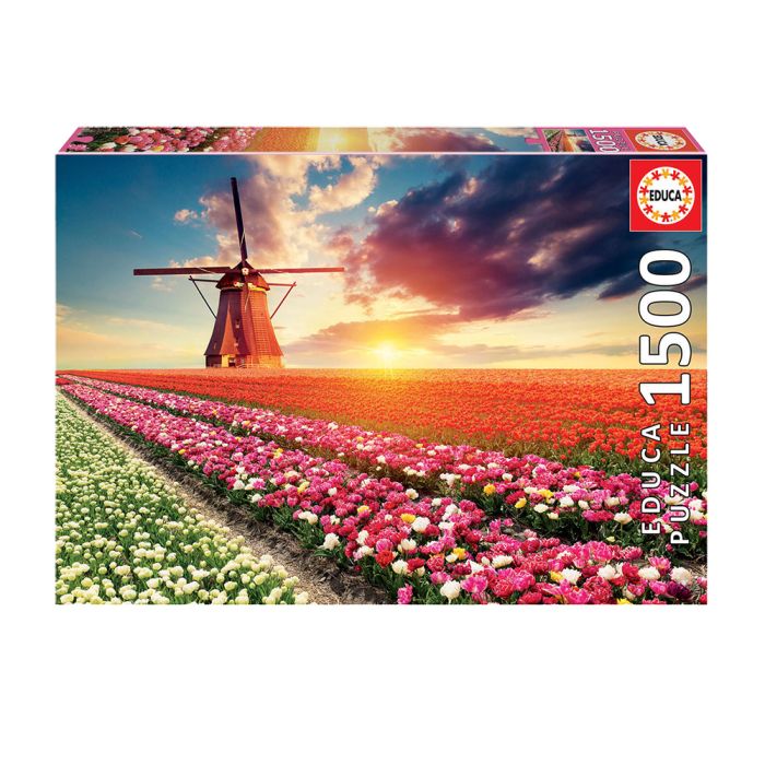 Puzzle 1500 Paisaje De Tulipanes 18465 Educa