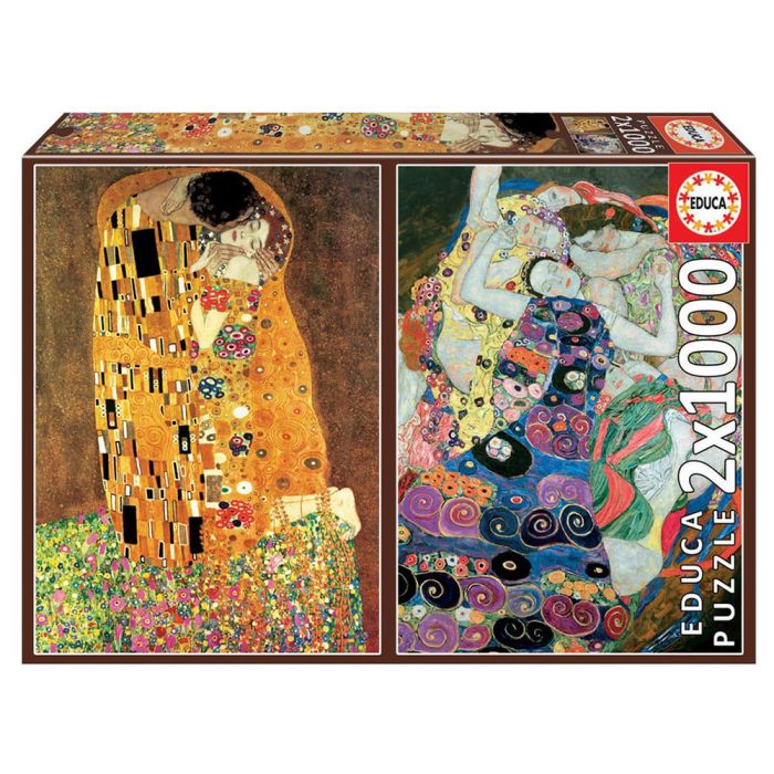 Puzzle 2X1000 El Beso Y La Virgen Gustav Kilimt 18488 Educa