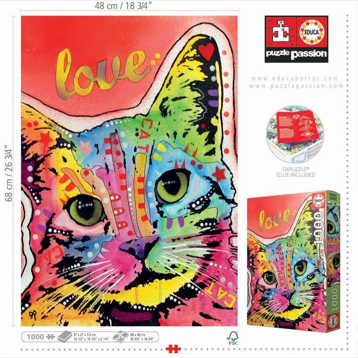 Puzzle 1000 Tilt Cat Love 19257 Educa 2