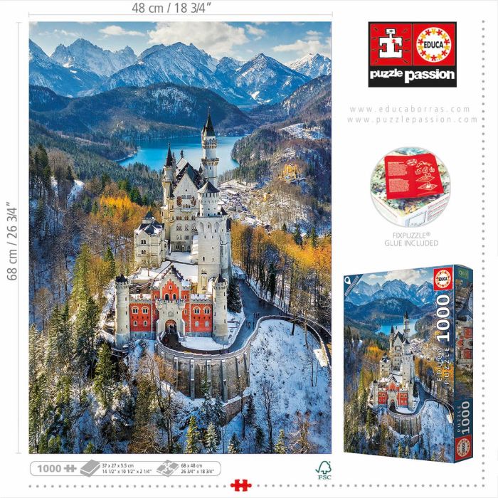 Puzzle 1000 Castillo De Neuschwanstein Desde Air 19261 Educa 2