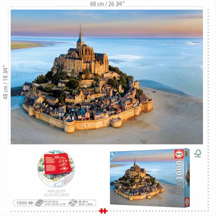 Puzzle 1000 Mont Saint Michel Desde El Aire 19262 Educa 2