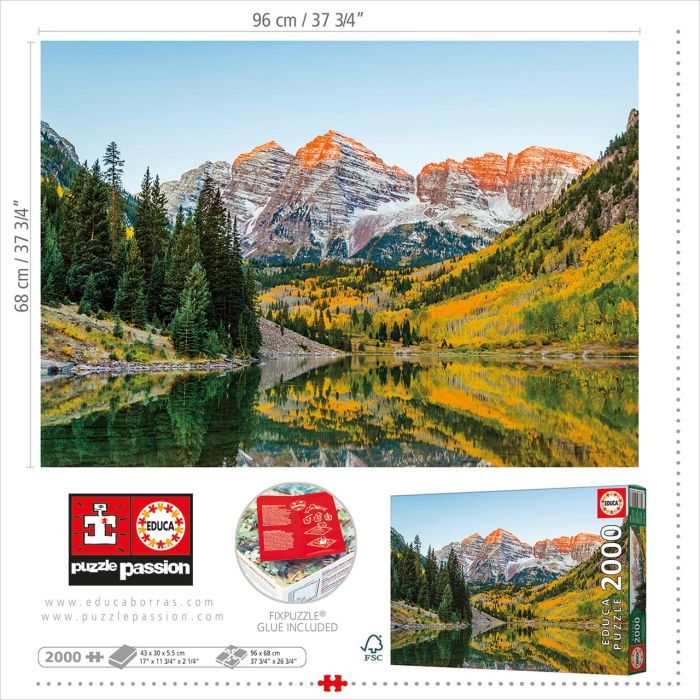 Puzzle 2000 Maroon Bells, Estados Unidos 19279 Educa 2 Puzzle 2000 Maroon Bells, Estados Unidos 19279 Educa 2