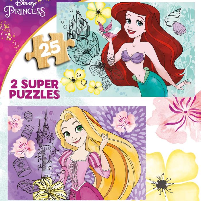 Puzzle 2X25 Disney Princess (Rapunzel + Ariel) 19288 Educa 1