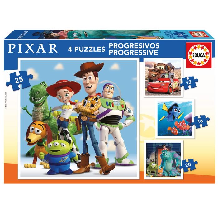 Puzzles Progresivos Disney Pixar 12-16-20-25 19681 Educa 1