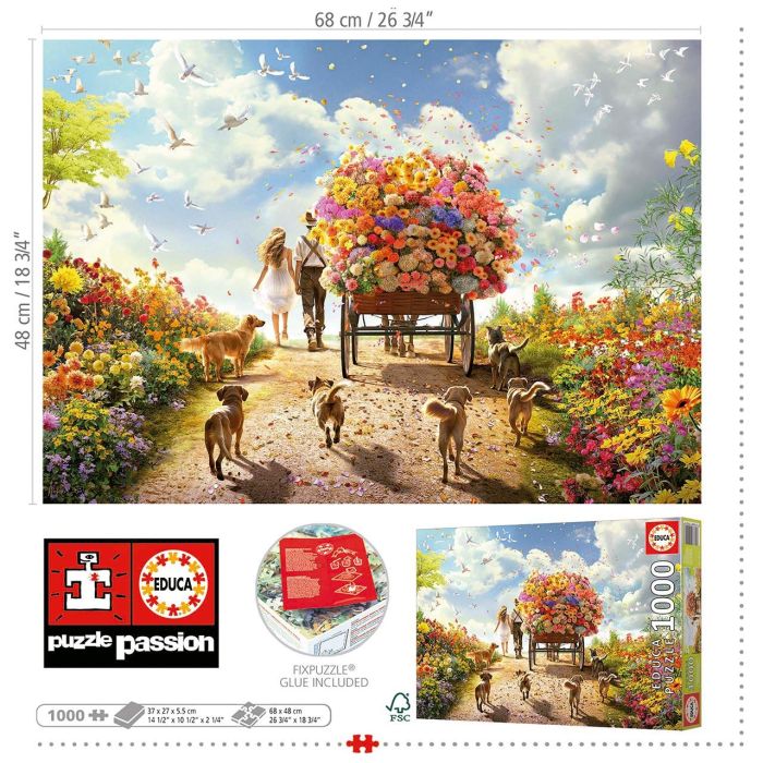 Puzzle 1000 Carro De Flores 19921 Educa 2