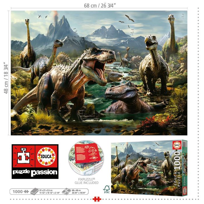 Puzzle 1000 Dinosaurios Feroces 19924 Educa 2