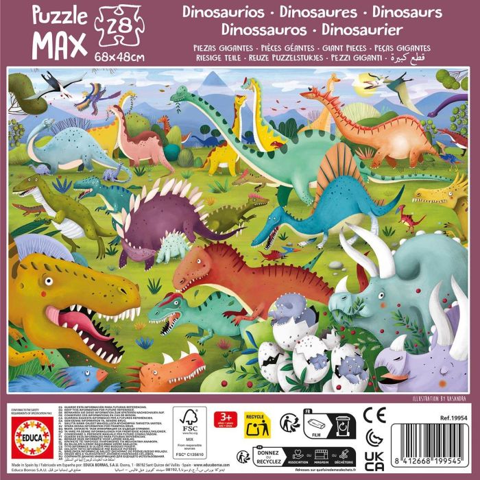 Puzzle Max 28 Dinosaurios 19954 Educa 3