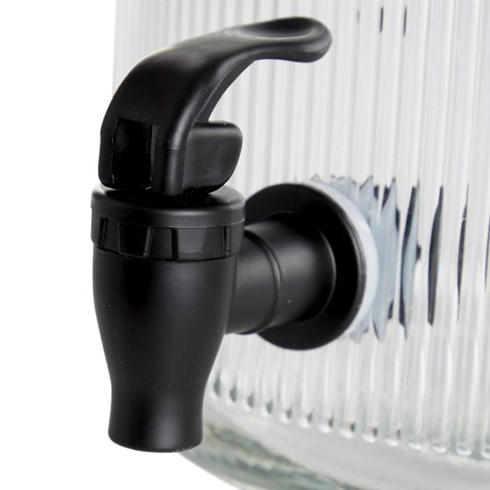 Day Dispensador de Bebida 4 L con Grifo Cristal Líneas Verticales Tapa Metal 4