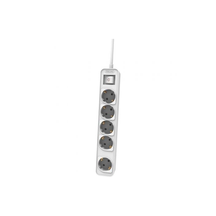 Regleta con Interruptor Philips CHP2154W/12/ 5 Tomas de corriente/ Cable 1.5m/ Blanco