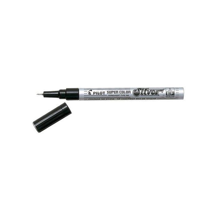 Marcador T.Opaca Perm. Pilot Super Color Fino Plata 12 unidades