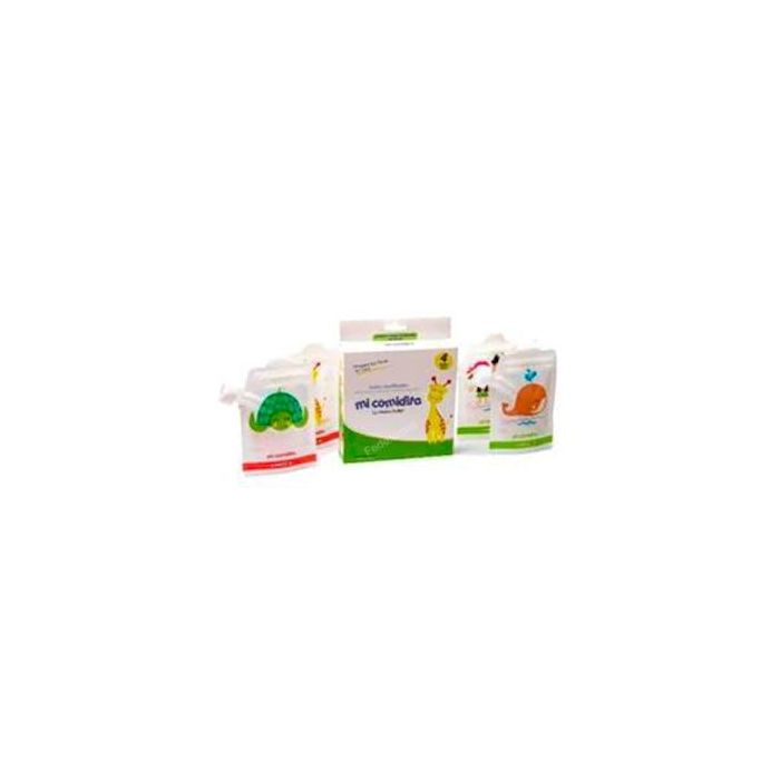 IRISANA Ir44 Mi Comidita Bolsa Reutilizable 4 Unidades 177ml Sin BPA Para Alimentos Infantiles Congelador Lavavajillas