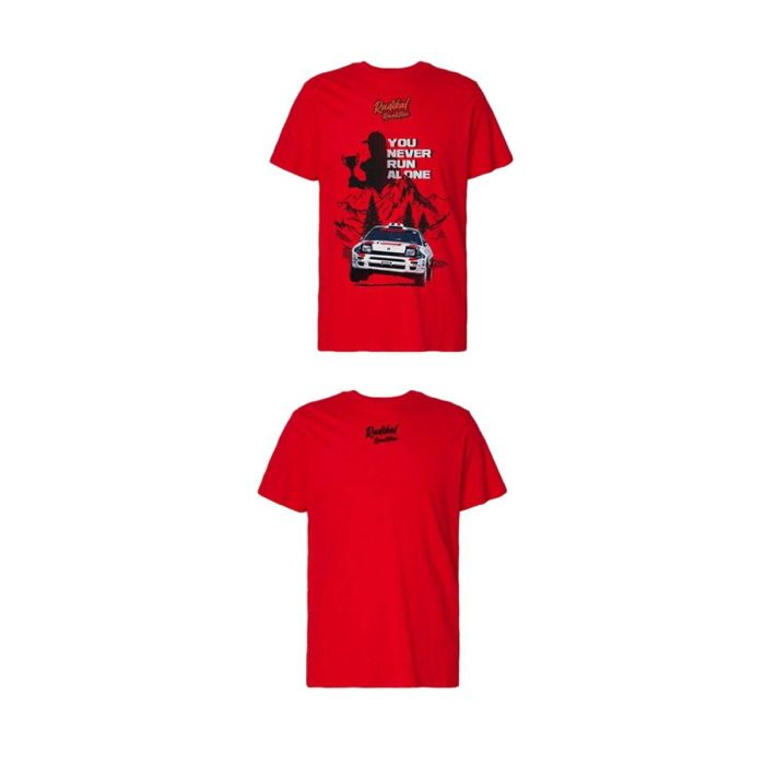 Camiseta de Manga Corta Hombre RADIKAL YOU NEVER RUN ALONE Rojo XXXL