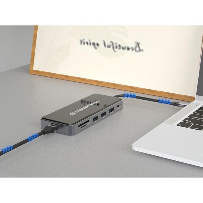 Conceptronic DONN15G Estación de Acoplamiento 12 en 1 USB Tipo C con HDMI/VGA/USB-C PD/USB 3.0/GbE/AUX 3