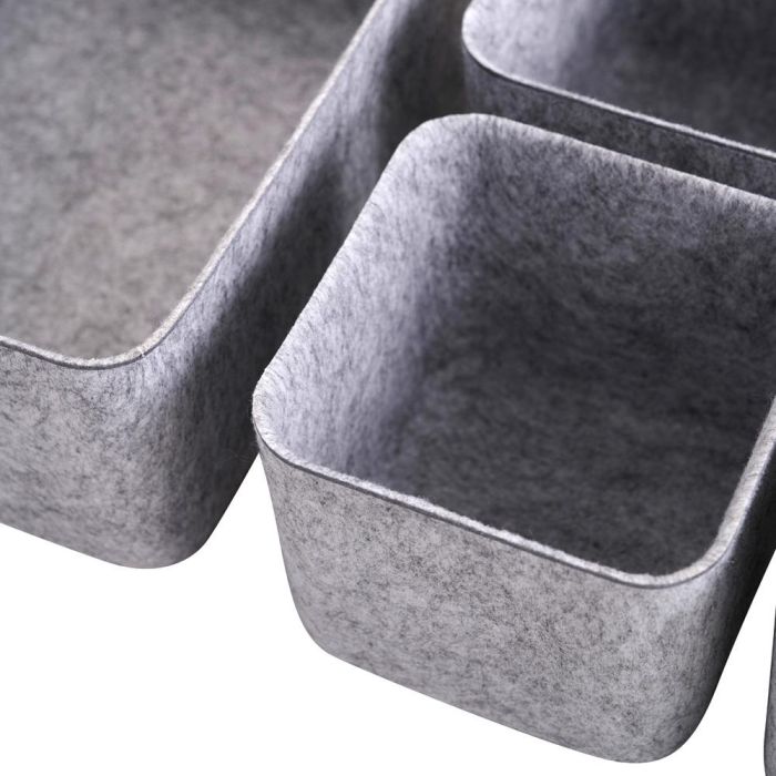 Day Juego de 5 Cestos Gris de Fieltro, 1 Cesto Grande 25x25cm y 4 Pequeños 12x12cm 3 Day Juego de 5 Cestos Gris de Fieltro, 1 Cesto Grande 25x25cm y 4 Pequeños 12x12cm 3