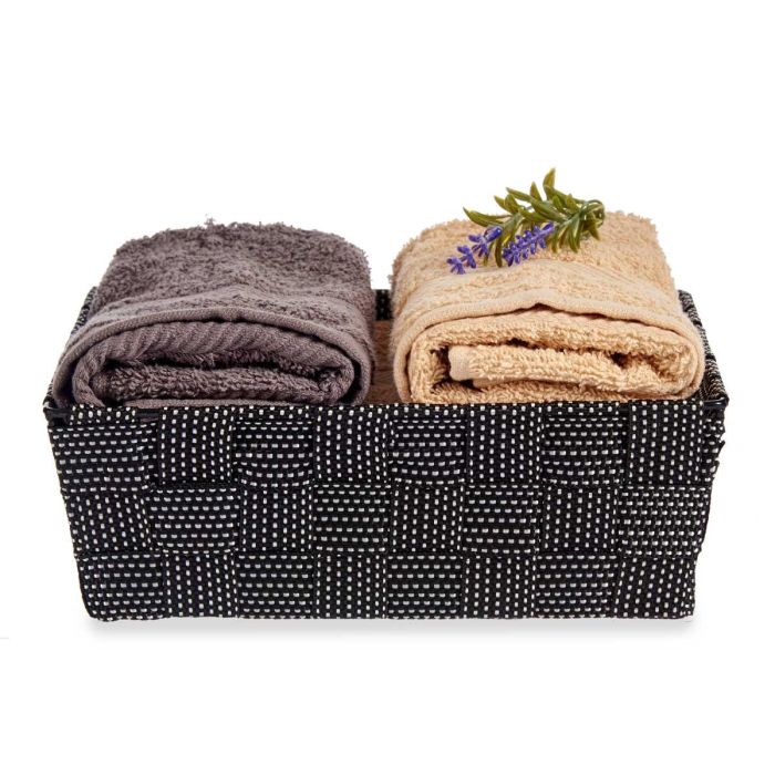 Cesta de Tela Kipit 24x20x8 cm, Negro - 2,4 litros (24 Unidades) 4 Cesta de Tela Kipit 24x20x8 cm, Negro - 2,4 litros (24 Unidades) 4