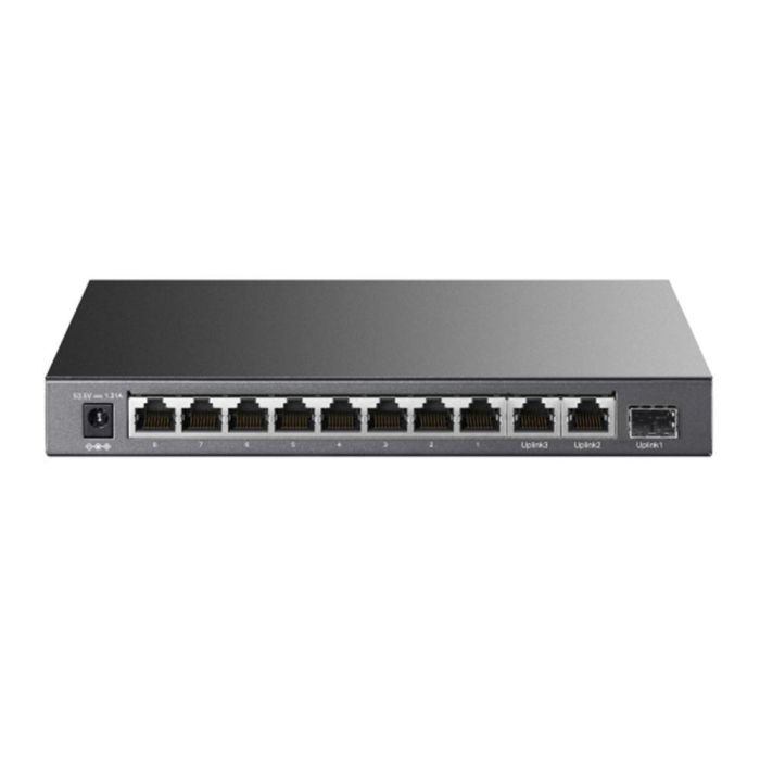 TP-Link Switch Gigabit TL-SL1311P | 8 Puertos 10/100 Mbps PoE+ + 2 Gigabit RJ45 + 1 SFP | Hasta 30W por Puerto, Alcance 250m, Plug & Play, Fanless