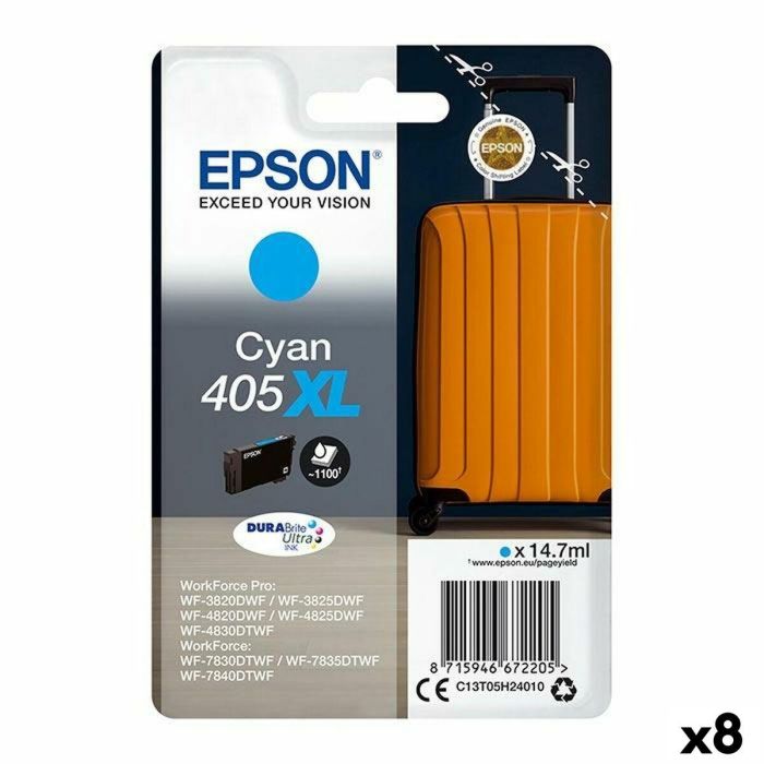 Cartucho de Tinta Original Epson 405XL Cian (8 Unidades)