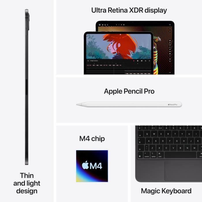 Apple - iPad Pro (2024) - 13 - WiFi + Celular - 256 GB - Negro espacial 4 Apple - iPad Pro (2024) - 13 - WiFi + Celular - 256 GB - Negro espacial 4