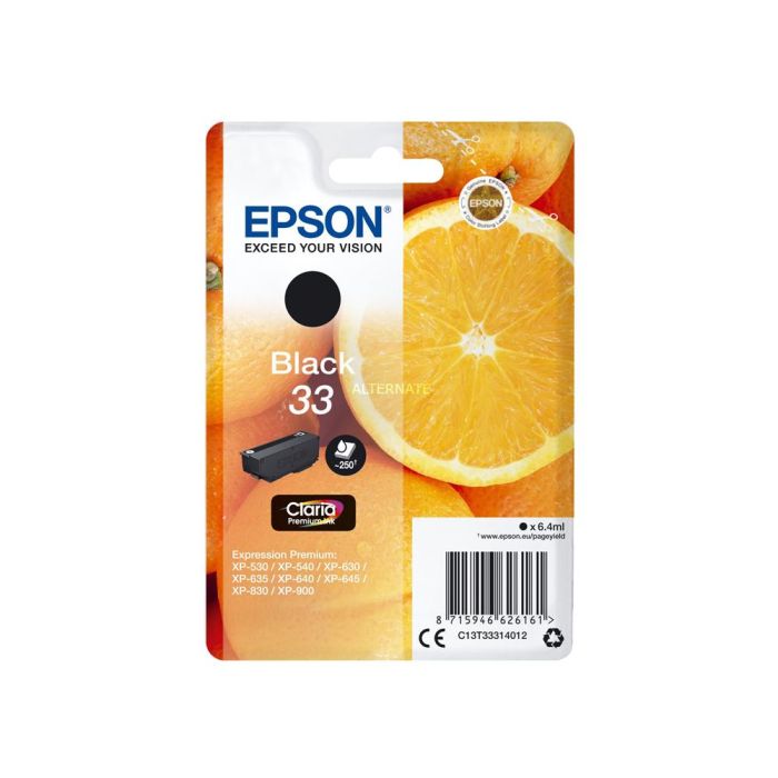 Ink-Jet Epson Expression Premiun 33 3331 Xp-530 - Xp-630 - Xp-640 - Xp-830 - Xp-900 Negro 250 Pag 1