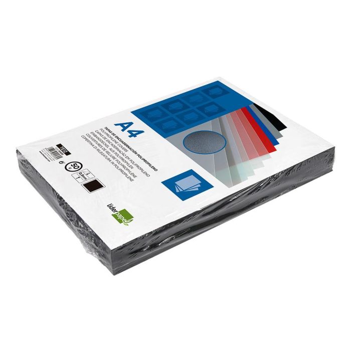 Tapa Encuadernacion Liderpapel Polipropileno A4 0.8 mm Negro Opaco Paquete De 50 Unidades 5