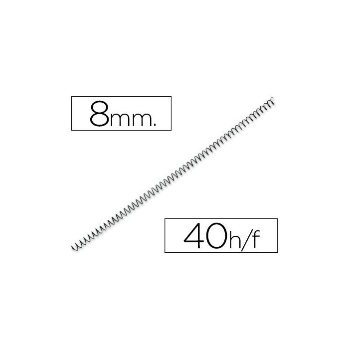 Espiral Metalico Q-Connect 56 4:1 8 mm 1 mm Caja De 200 Unidades