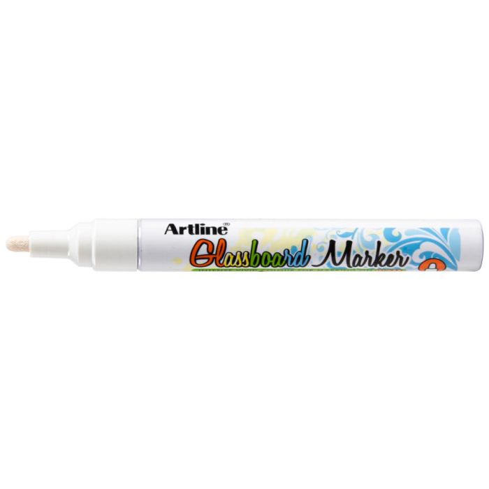 Rotulador Artline Glass Marker Especial Cristal Borrable En Seco O Humedo Color Blanco 12 unidades 2