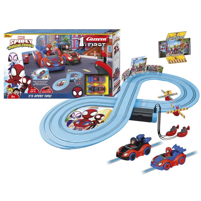 Pista carrera spidey it's spidey time! incluye 2 coches (spidey y spin) 2,4 metros