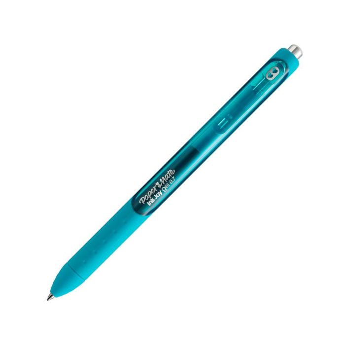 Boligrafo Paper Mate Inkjoy Retractil Gel Pen Trazo 0,7 mm Verde Azulado 12 unidades 2