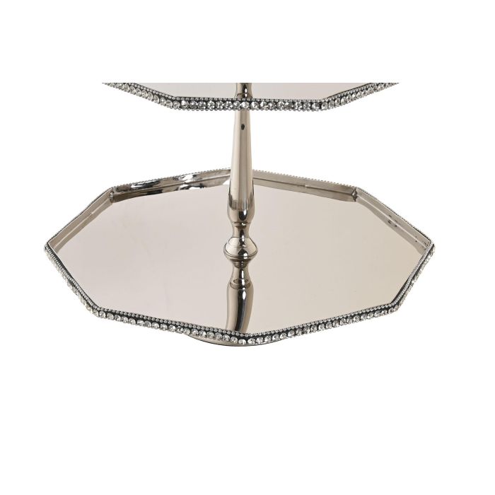 DKD Home Decor Centro de Mesa Tradicional de Aluminio Plateado Desmontable 28x28x47 cm 1