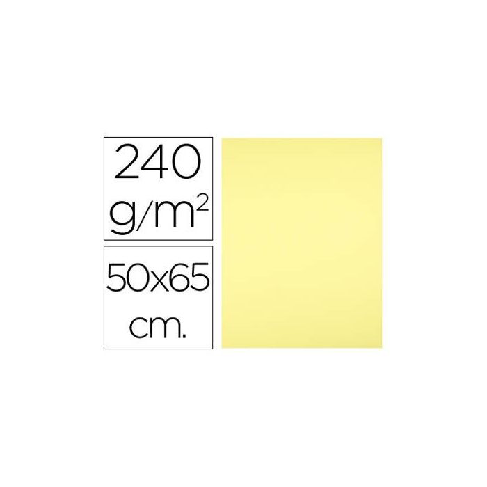 Cartulina Liderpapel 50x65 cm 240 gr-M2 Amarillo Medio Paquete De 25 Hojas