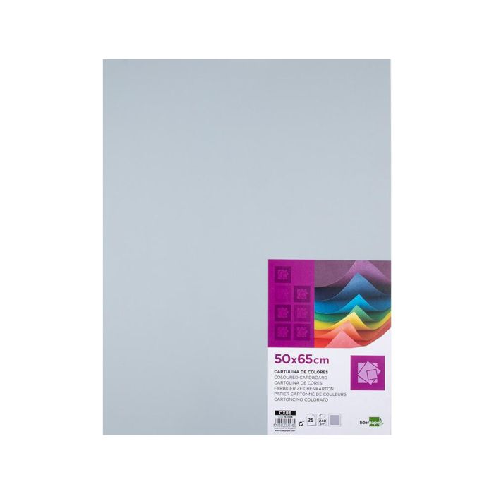 Cartulina Liderpapel 50x65 cm 240 gr-M2 gris Paquete De 25 Hojas 1