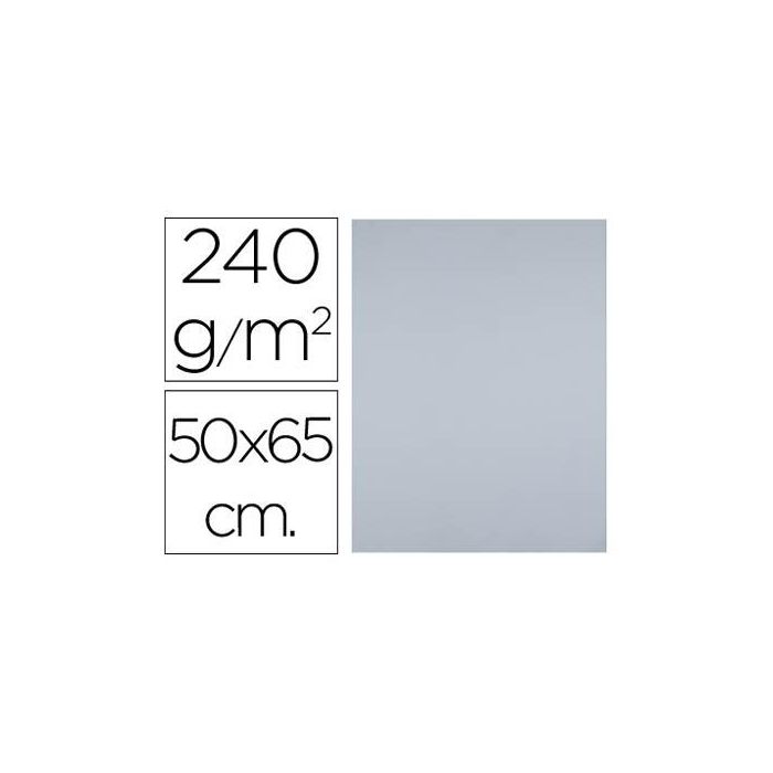 Cartulina Liderpapel 50x65 cm 240 gr-M2 gris Paquete De 25 Hojas