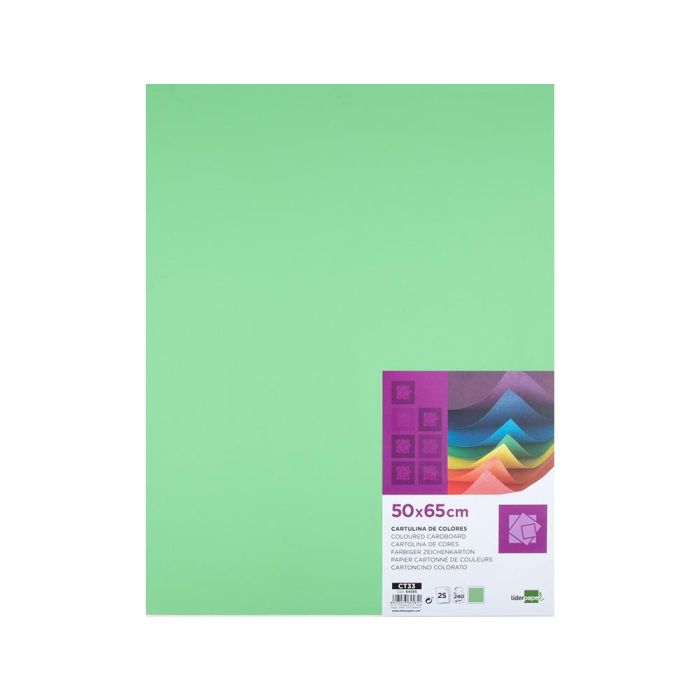 Cartulina Liderpapel 50x65 cm 240 gr-M2 Verde Hierba Paquete De 25 Hojas 1