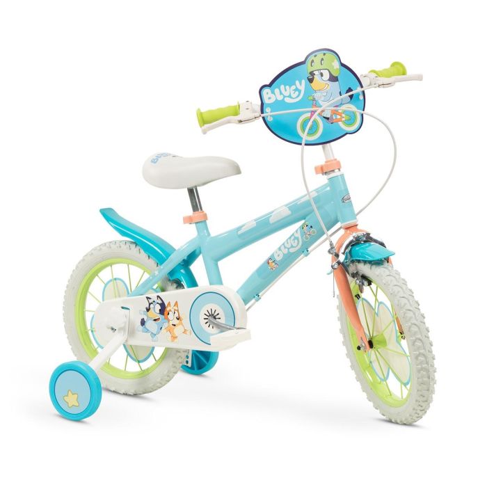 Bicicleta Infantil Bluey 14" Azul Verde