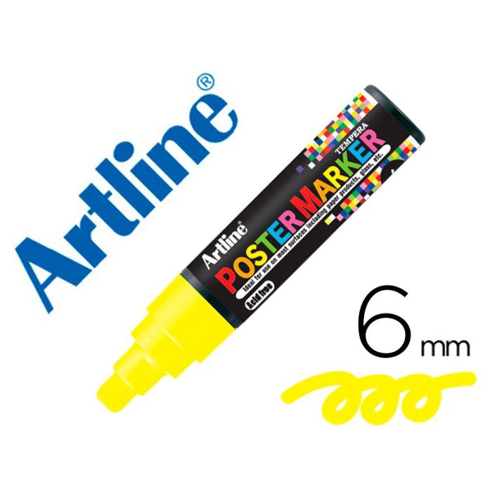 Rotulador Artline Poster Marker Epp-6-Ama Fluo Punta Redonda 6 mm Color Amarillo Fluor