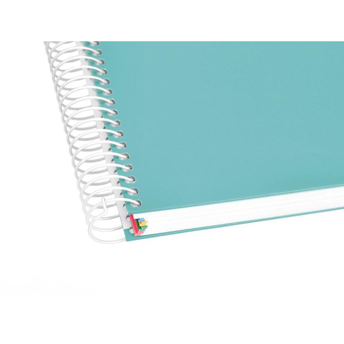 Cuaderno Espiral A4 Micro Antartik Tapa Forrada 120H 90 gr Cuadro 5 mm 5 Bandas 4 Taladros Color Menta 7