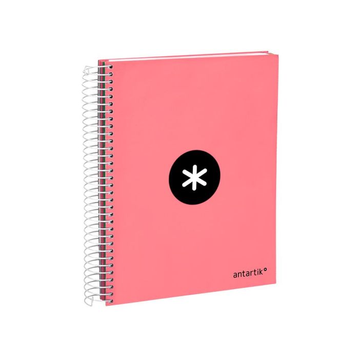 Cuaderno Espiral A5 Micro Antartik Tapa Forrada120H 90 gr Cuadro 5 mm 5 Band 6 Taladros Color Coral 4