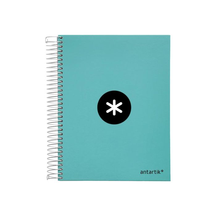 Cuaderno Espiral A5 Micro Antartik Tapa Forrada120H 90 gr Cuadro 5 mm 5 Banda6 Taladros Color Menta 1