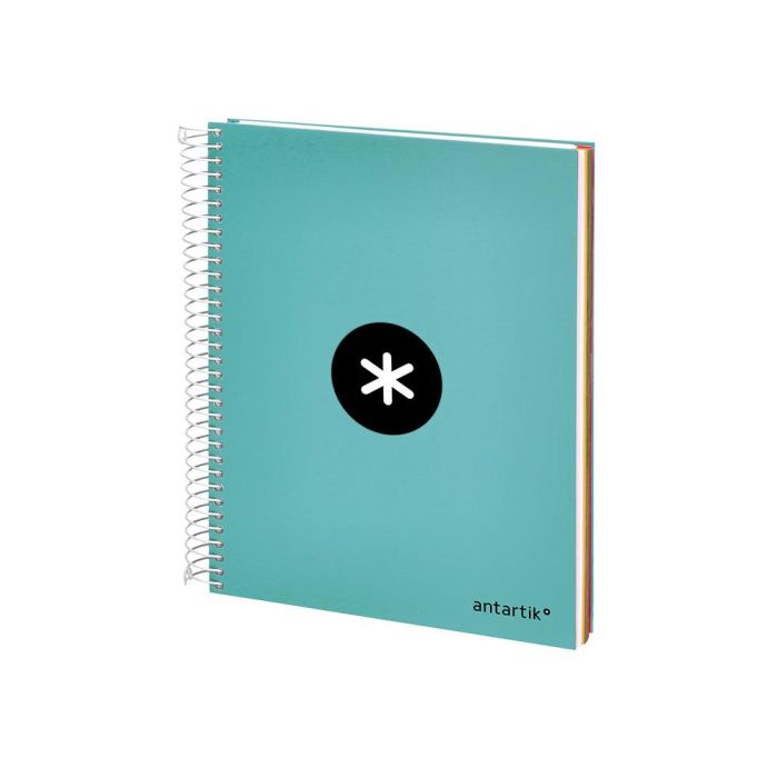 Cuaderno Espiral A5 Micro Antartik Tapa Forrada120H 90 gr Cuadro 5 mm 5 Banda6 Taladros Color Menta 3