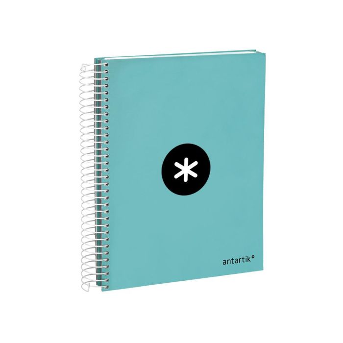 Cuaderno Espiral A5 Micro Antartik Tapa Forrada120H 90 gr Cuadro 5 mm 5 Banda6 Taladros Color Menta 4