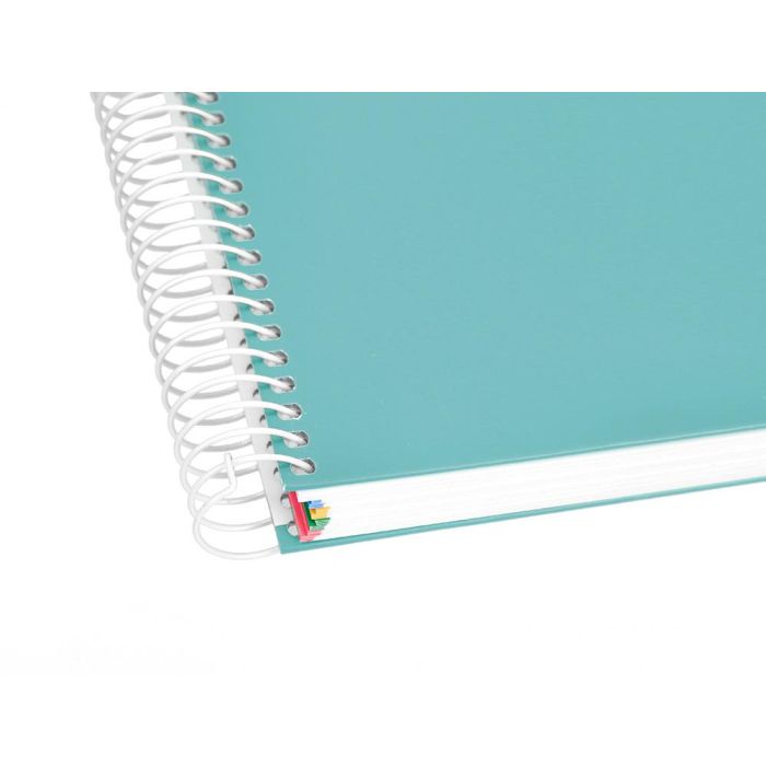 Cuaderno Espiral A5 Micro Antartik Tapa Forrada120H 90 gr Cuadro 5 mm 5 Banda6 Taladros Color Menta 7