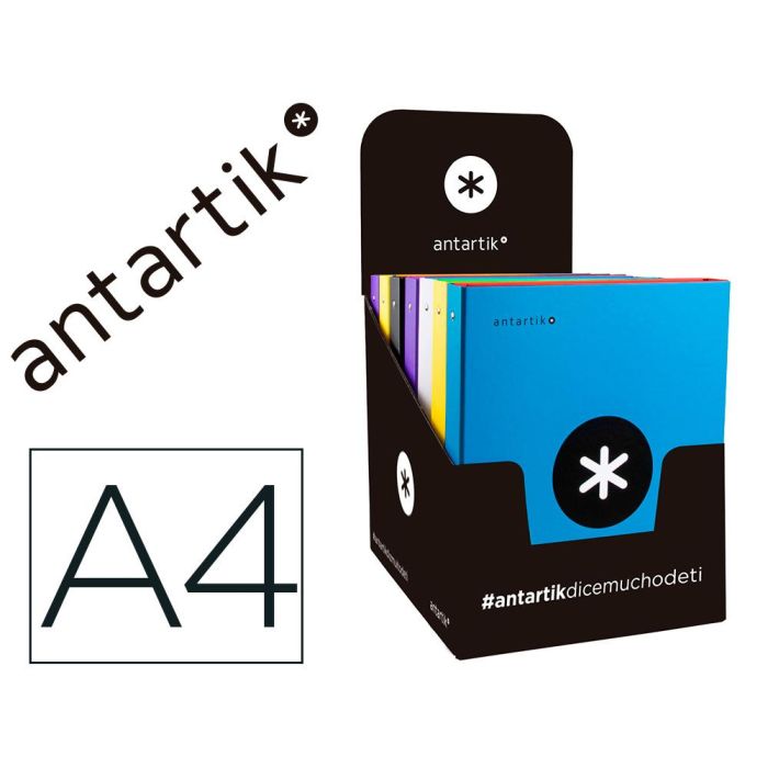 Carpeta 4 Anillas 40 mm Mixtas Antartik A4 Forrada Colores Surtidos 10 unidades