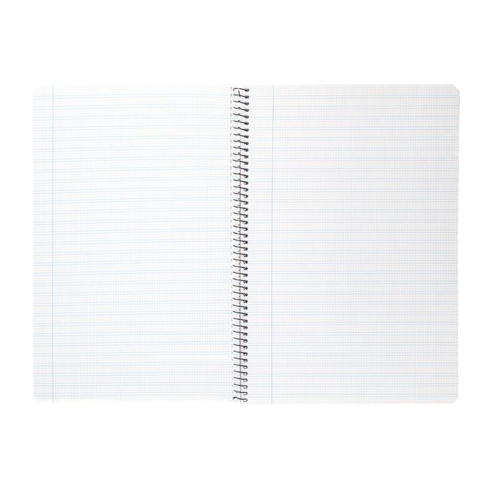 Cuaderno Espiral Liderpapel Folio Pautaguia Tapa Plastico 80H 75 gr Cuadro Pautado 3 mm Con Margen Color Rojo 3