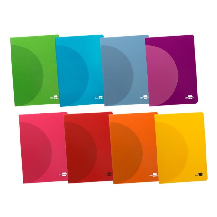 Libreta Liderpapel 360 Tapa De Plastico A5 48 Hojas 90 gr-M2 5 mm Con Doble Margen Colores Surtidos 8 unidades 1