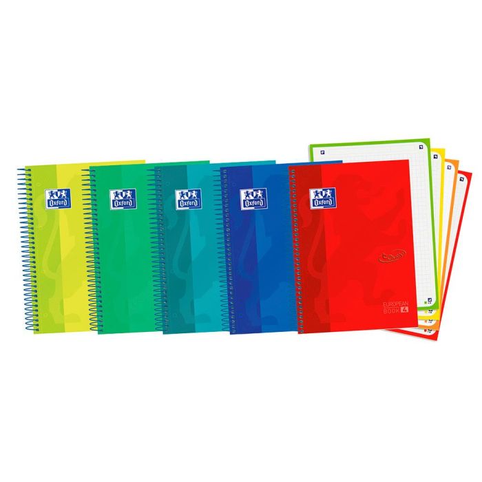 Cuaderno Espiral Oxford Ebook 4 Tapa Extradura Din A5+ 120 H Microperforadas Cuadro 5 mm Colores Vivos Surtidos 5 unidades 2