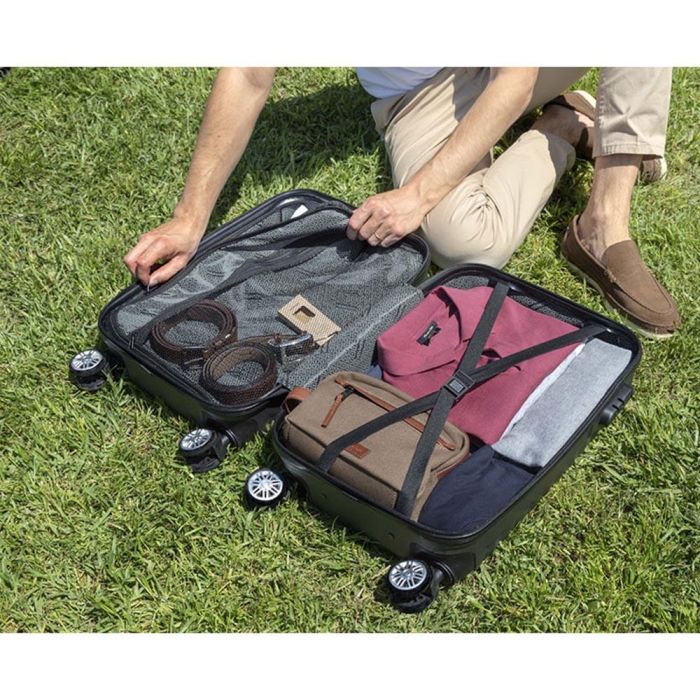 Numada Set 3 Maletas 1200497 Negro ABS Texturizado Impermeable 53cm 63cm 31cm Candado Combinación Neceser 4 Ruedas Dobles 360 5