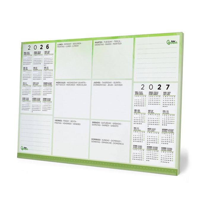 Planning Sobremesa Semanal Liderpapel 40x60 cm 80 gr 60 Hojas 2026-2027 2