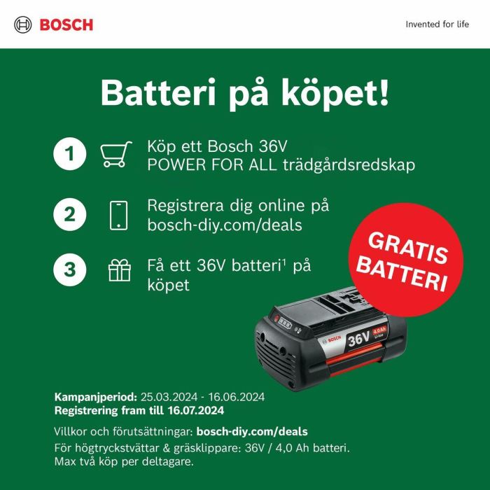 Bosch BOS4059952658032 Cortacésped Inalámbrico 36V-40-650 6 Bosch BOS4059952658032 Cortacésped Inalámbrico 36V-40-650 6