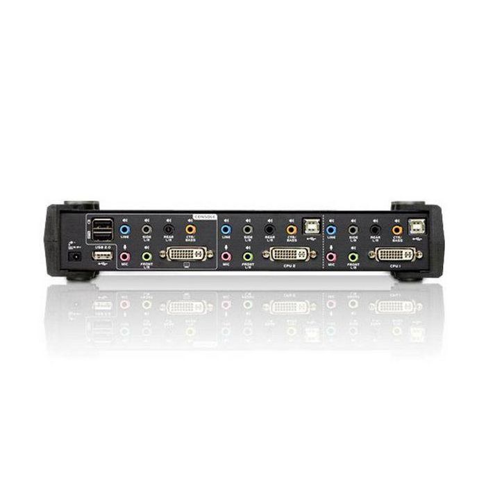 Aten Conmutador KVMP DVI de 2 Puertos CS1782A con Sonido Surround 7.1, USB 2.0, Compatible con Windows, Linux, Mac 1